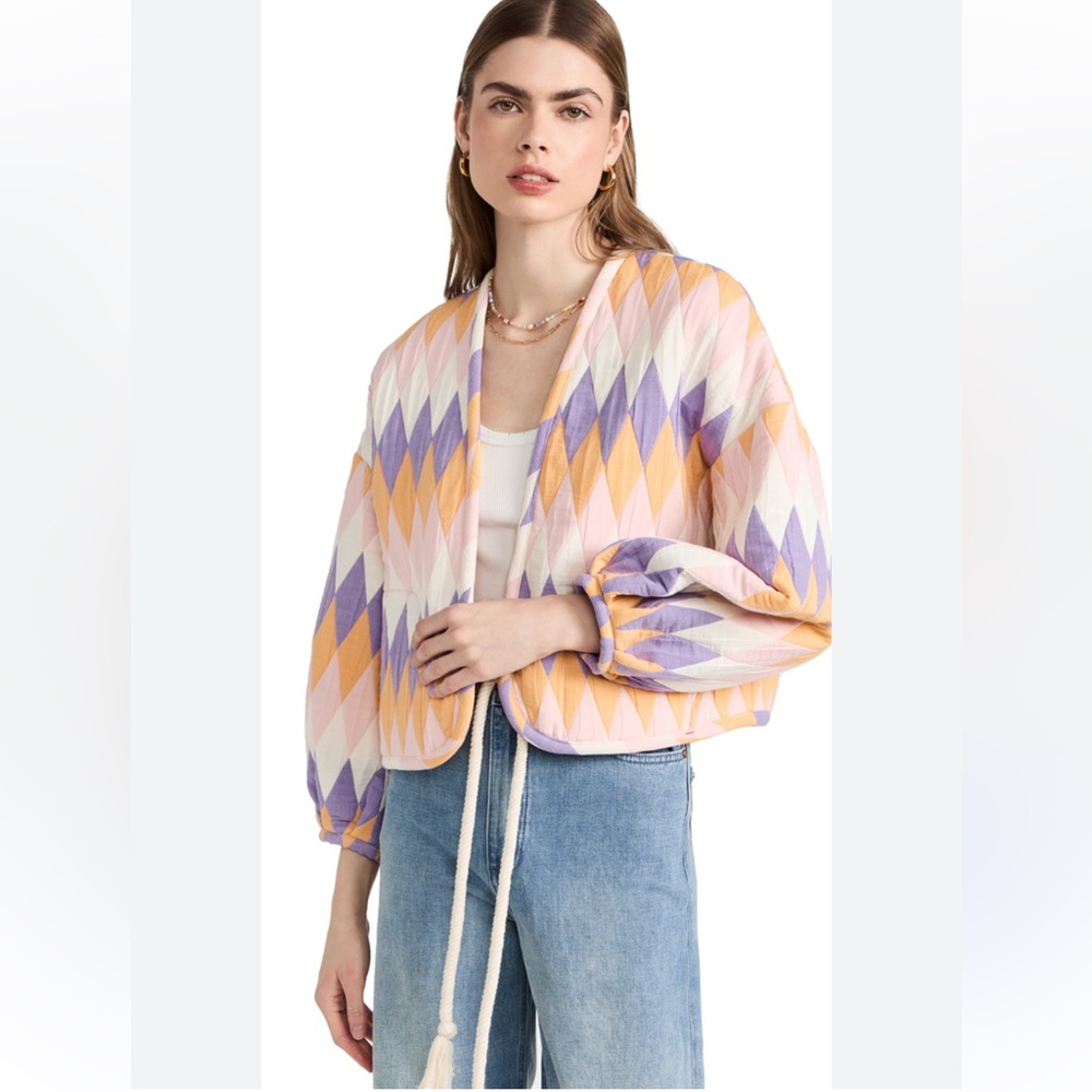 Xirena Rhys Quilted Blouson-Sleeve Jacket patchwork